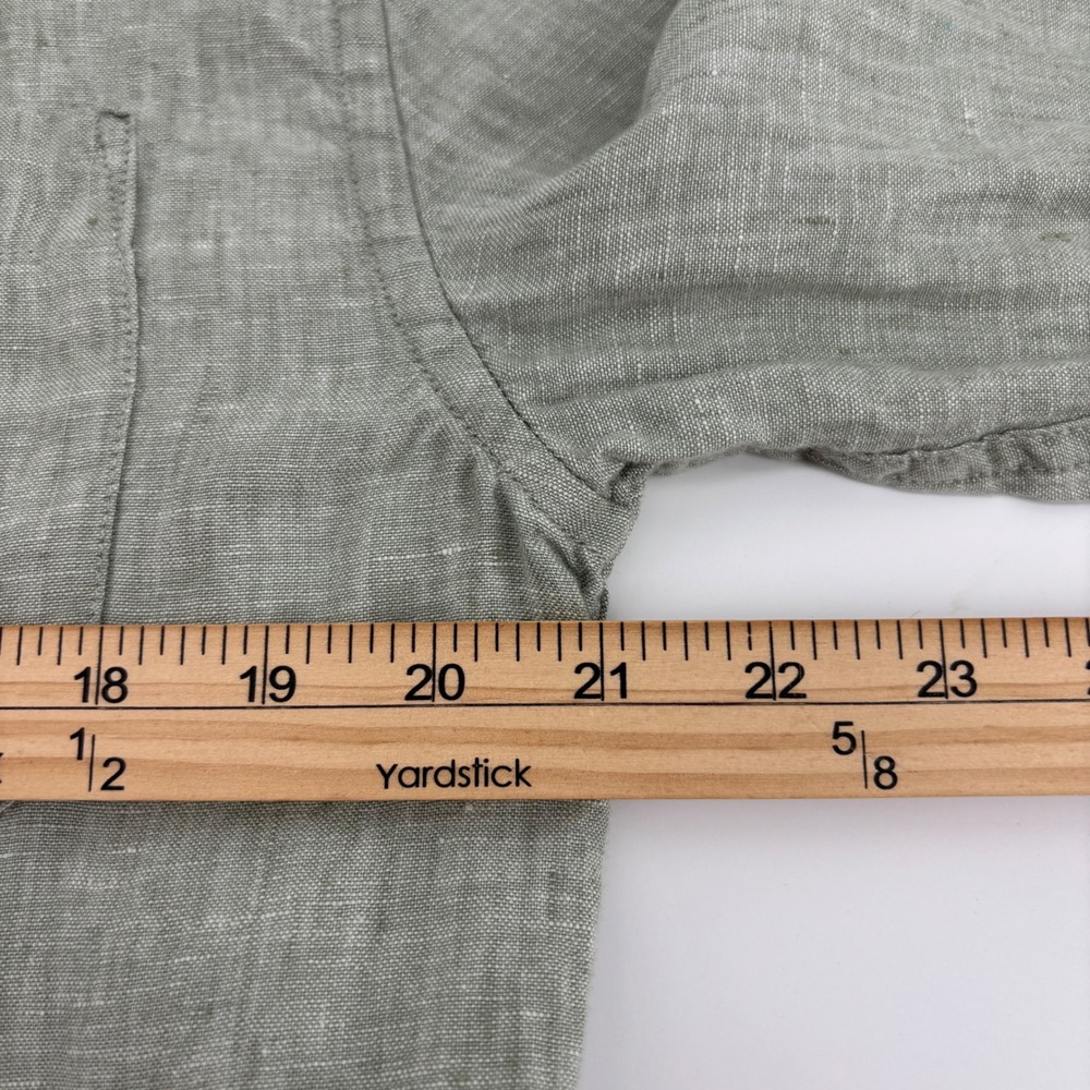 W.H. Belk Linen Core Button Down Shirt Mens Medium Sage Green Long Sleeve Summer - Picture 3 of 6